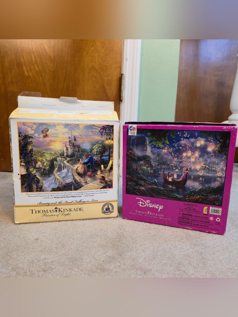 Ceaco Disney Thomas Kinkade Beauty Beast Rapunzel 1000 Piece Jigsaw Puzzle